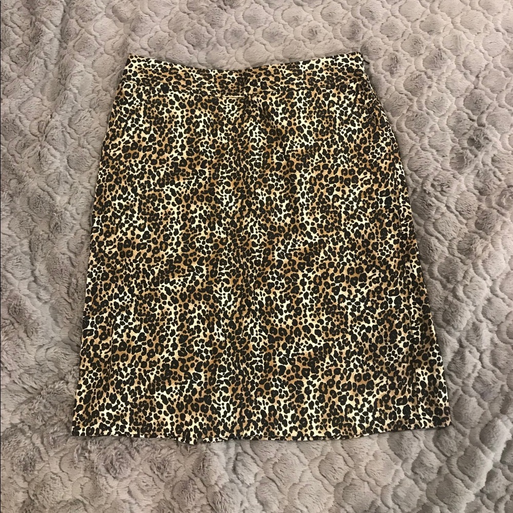 Willi Smith Leopard Print Pencil Skirt